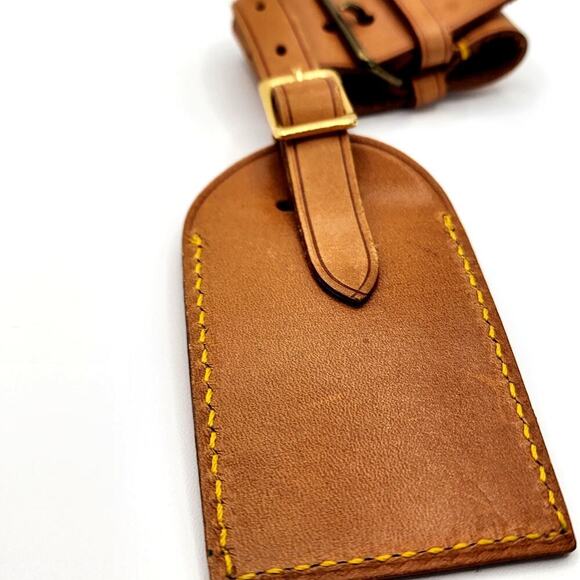 LOUIS VUITTON VACHETTA LUGGAGE TAG AND POIGNET100% AUTHENTIC - Picture 8 of 11